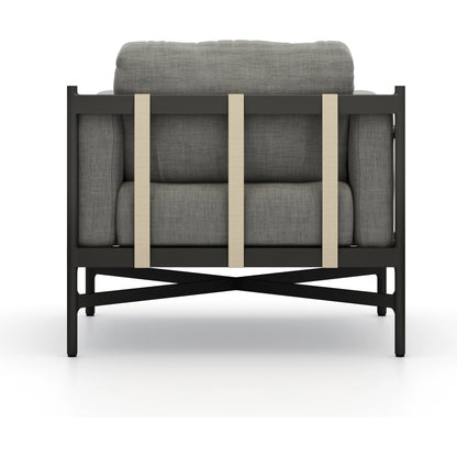 Hearst Outdoor Chair by Four Hands in bronze. Made from 100% olefin, aluminum, 100% polypropylene in a modern style.