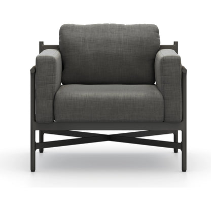 Hearst Outdoor Chair by Four Hands in bronze. Made from 100% olefin, aluminum, 100% polypropylene in a modern style.