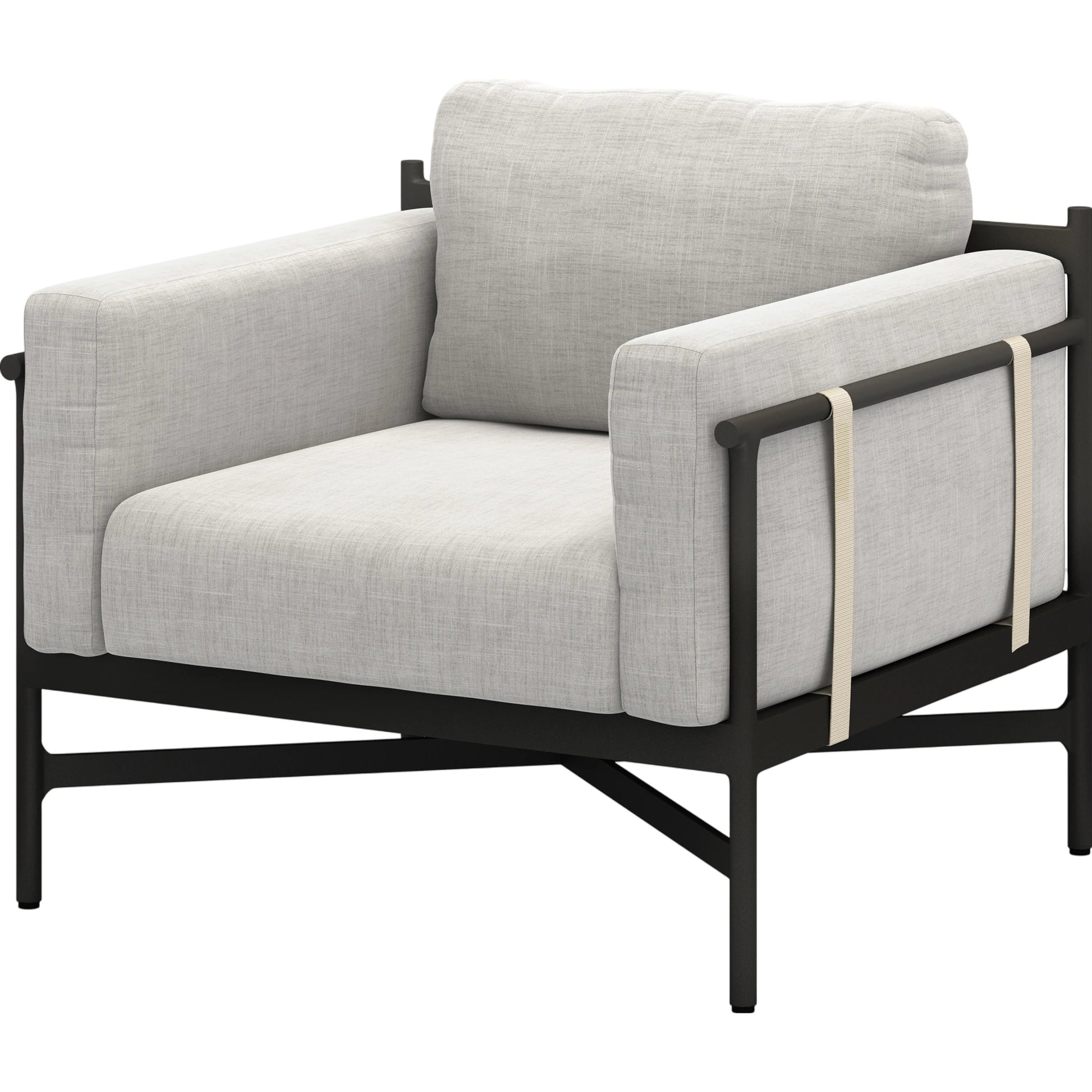 Hearst Outdoor Chair by Four Hands in bronze. Made from 100% olefin, aluminum, 100% polypropylene in a modern style.