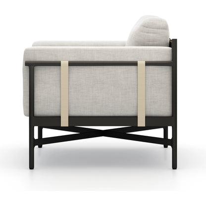 Hearst Outdoor Chair by Four Hands in bronze. Made from 100% olefin, aluminum, 100% polypropylene in a modern style.