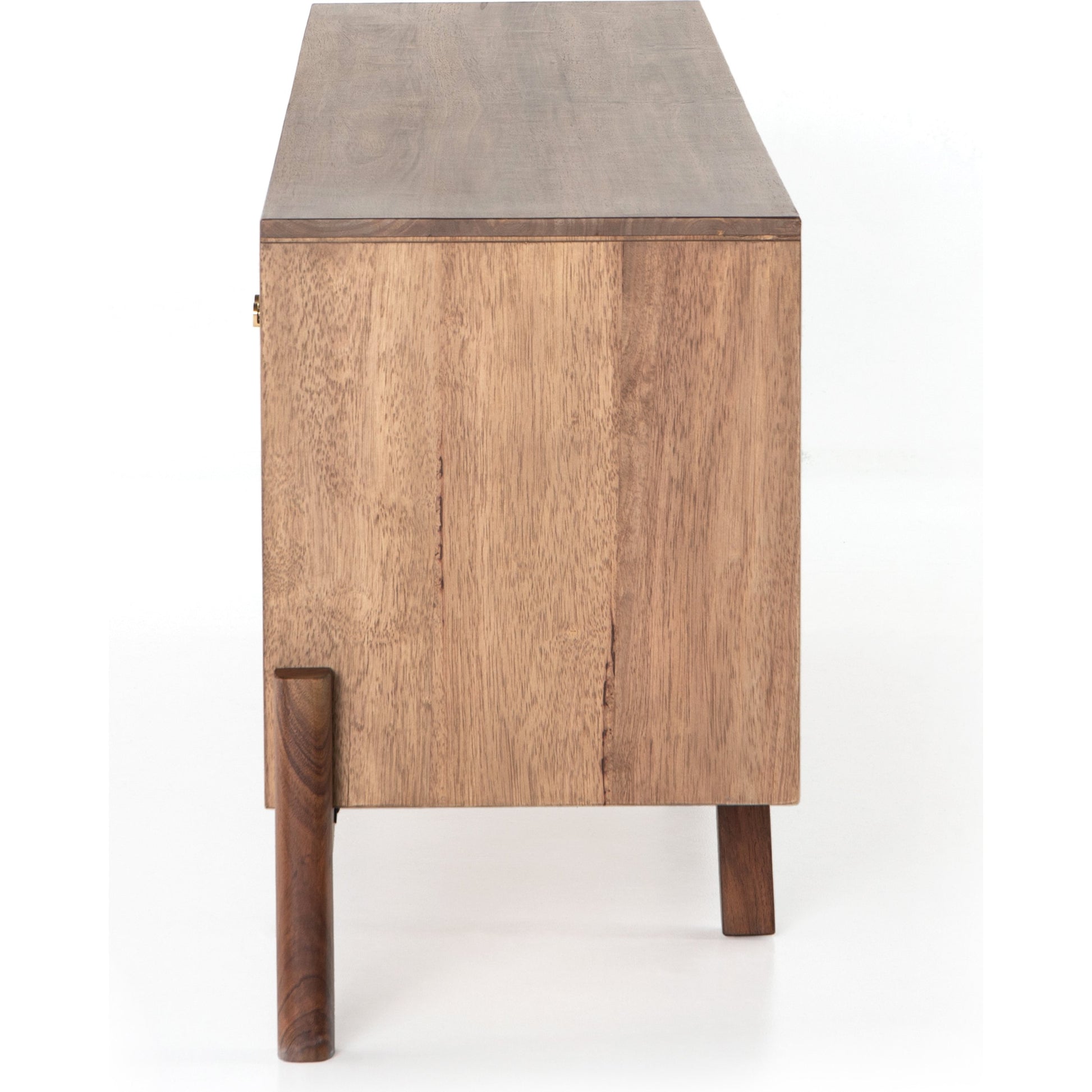 Reza Media Console by Four Hands in worn black. Made from solid parawood, solid acacia, iron in a eclectic & global style.