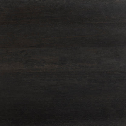 Reza Media Console by Four Hands in worn black. Made from solid parawood, solid acacia, iron in a eclectic & global style.