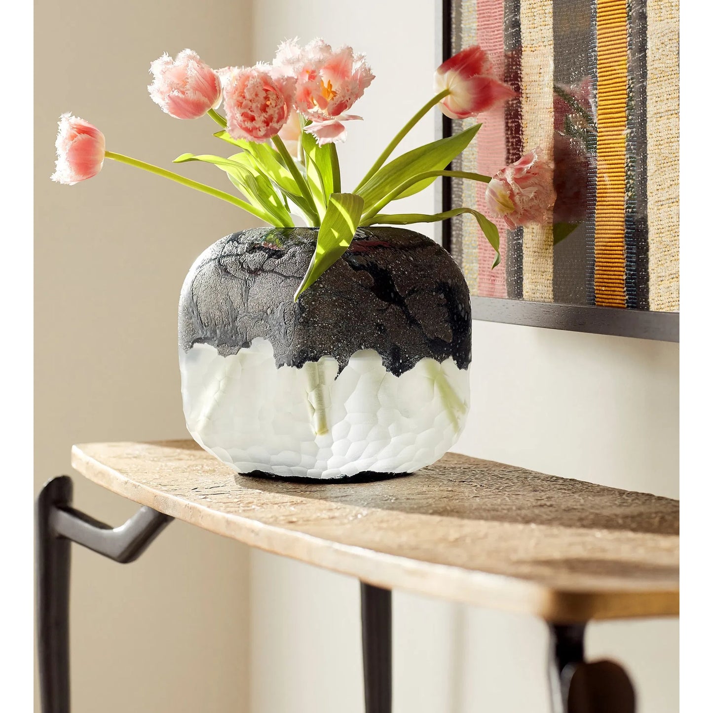 004 SI-1986944 | Lifestyle | Bosco Vase by Cyan Design in blue, white. Made from glass in a modern style.