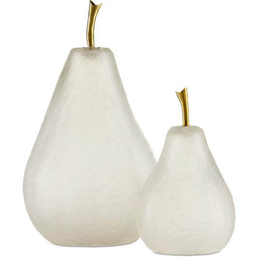 Pear Set by Currey and Company in matte frost, brass. Made from glass, brass in a modern style.