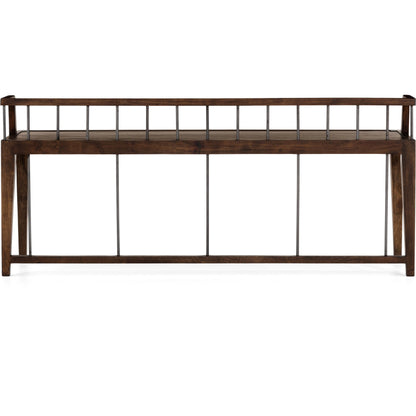Howard Bench by Four Hands in gunmetal, pecan and pecan. Made from solid mango, iron in a modern style.