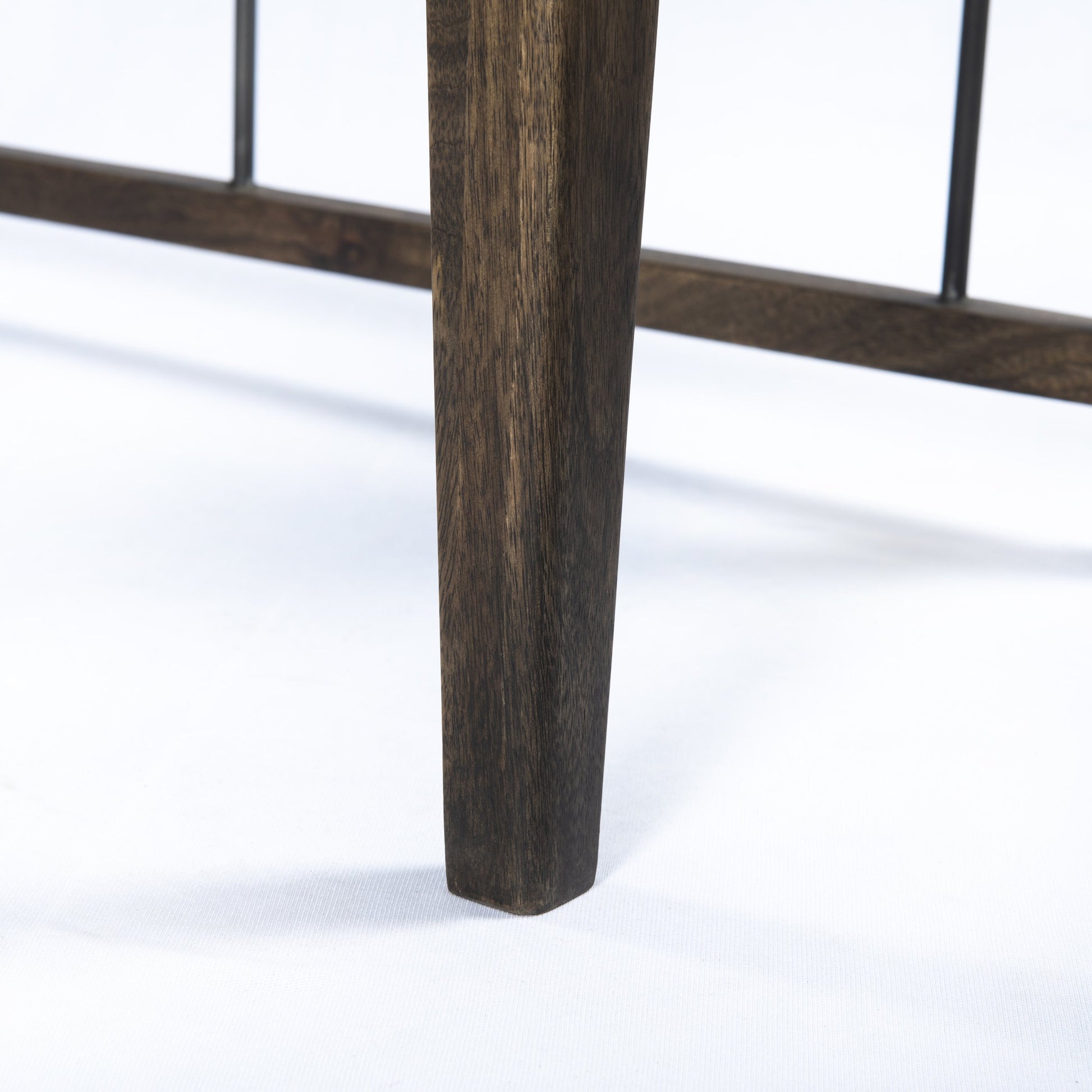 Howard Bench by Four Hands in gunmetal, pecan and pecan. Made from solid mango, iron in a modern style.