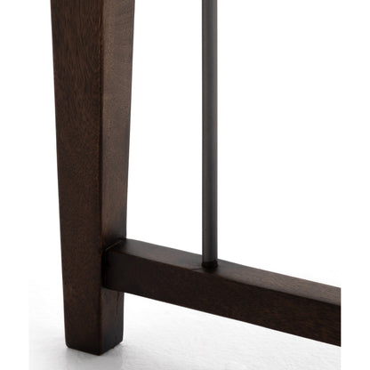 Howard Bench by Four Hands in gunmetal, pecan and pecan. Made from solid mango, iron in a modern style.