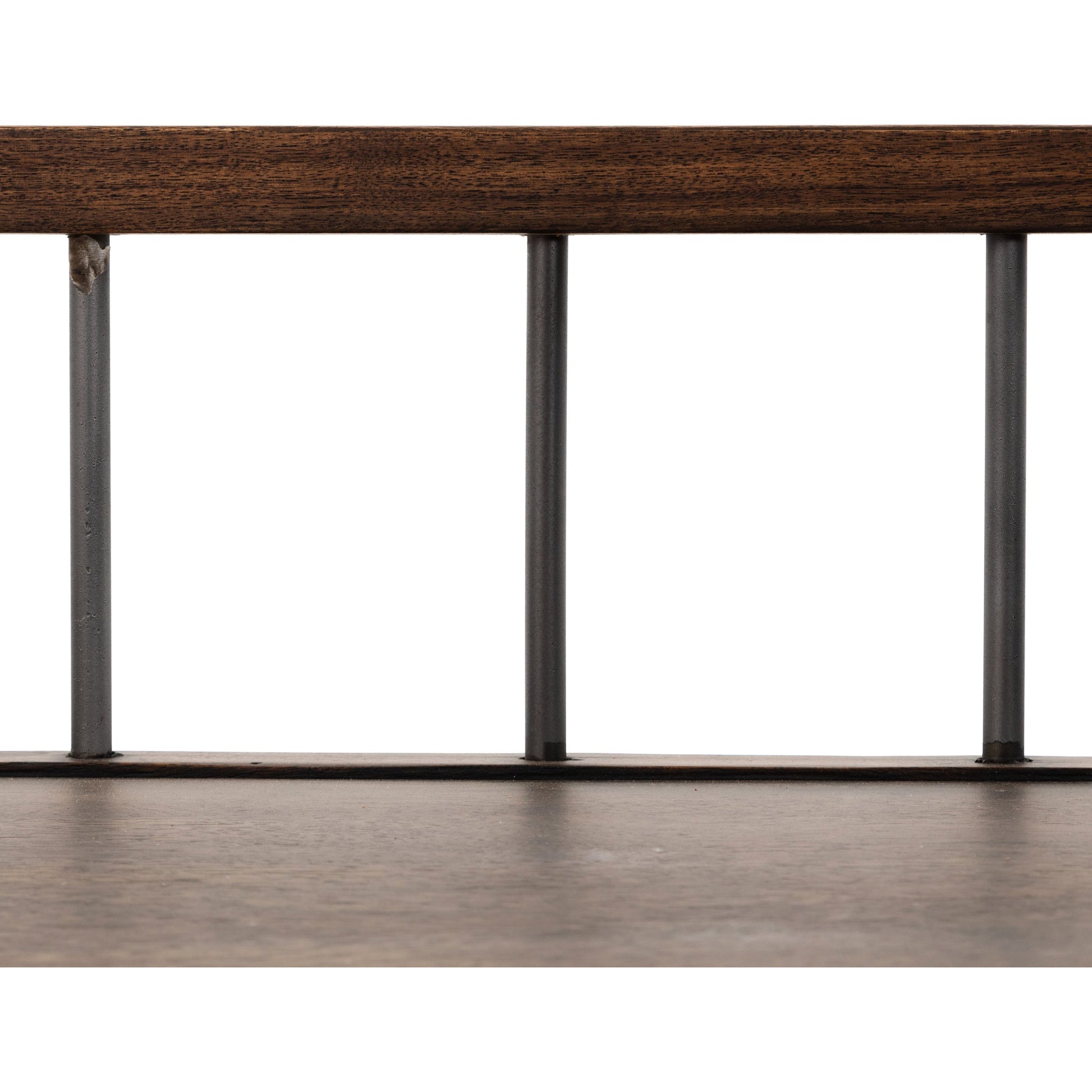 Howard Bench by Four Hands in gunmetal, pecan and pecan. Made from solid mango, iron in a modern style.