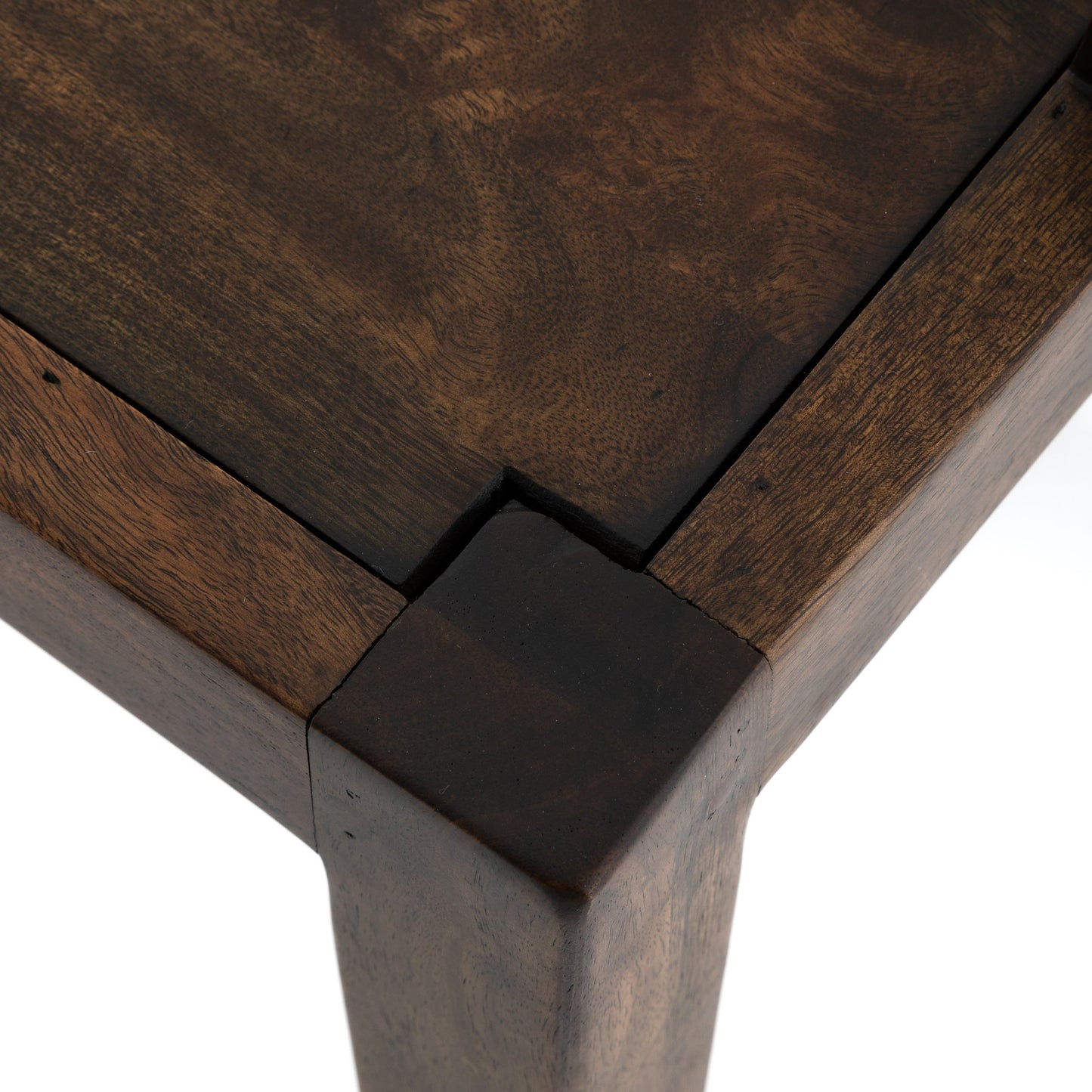 011 SI-1715621 | Closeup | Howard Bench by Four Hands in gunmetal, pecan and pecan. Made from solid mango, iron in a modern style.