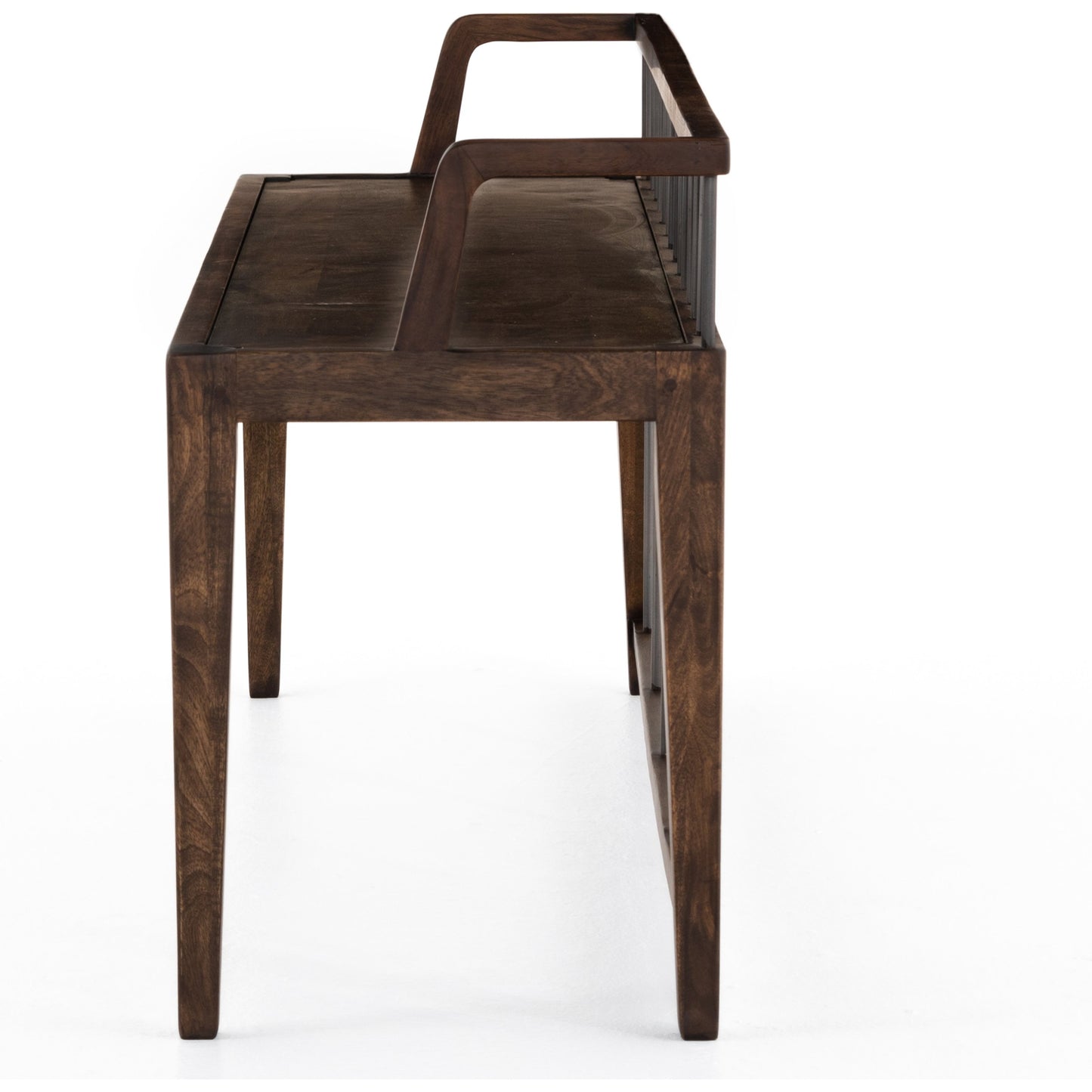 009 SI-1715621 | Additional Silo | Howard Bench by Four Hands in gunmetal, pecan and pecan. Made from solid mango, iron in a modern style.