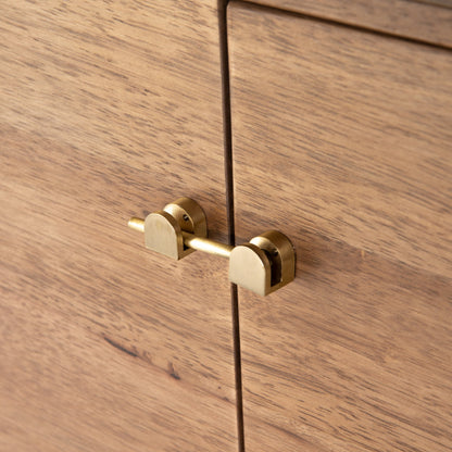 Reza Sideboard by Four Hands in smoked honey. Made from solid parawood, solid acacia, brass in a eclectic & global style.