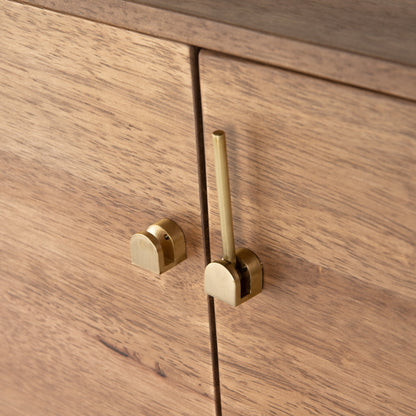 Reza Sideboard by Four Hands in smoked honey. Made from solid parawood, solid acacia, brass in a eclectic & global style.
