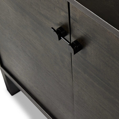Reza Sideboard by Four Hands in smoked honey. Made from solid parawood, solid acacia, brass in a eclectic & global style.