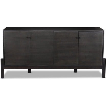 Reza Sideboard by Four Hands in smoked honey. Made from solid parawood, solid acacia, brass in a eclectic & global style.