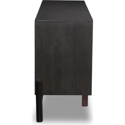 Reza Sideboard by Four Hands in smoked honey. Made from solid parawood, solid acacia, brass in a eclectic & global style.