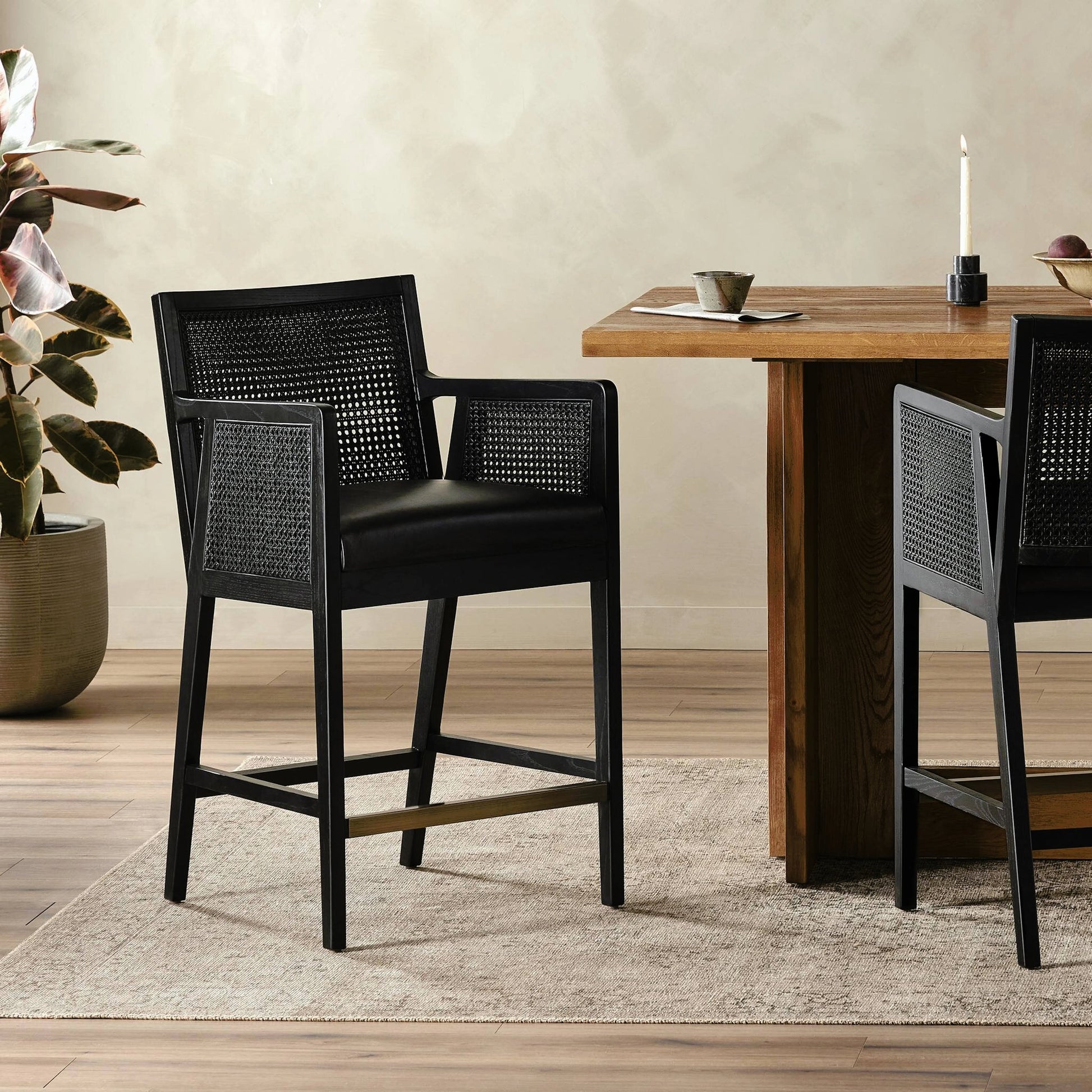 Antonia Cane Counter Stool by Four Hands. Made from unique in a modern style.