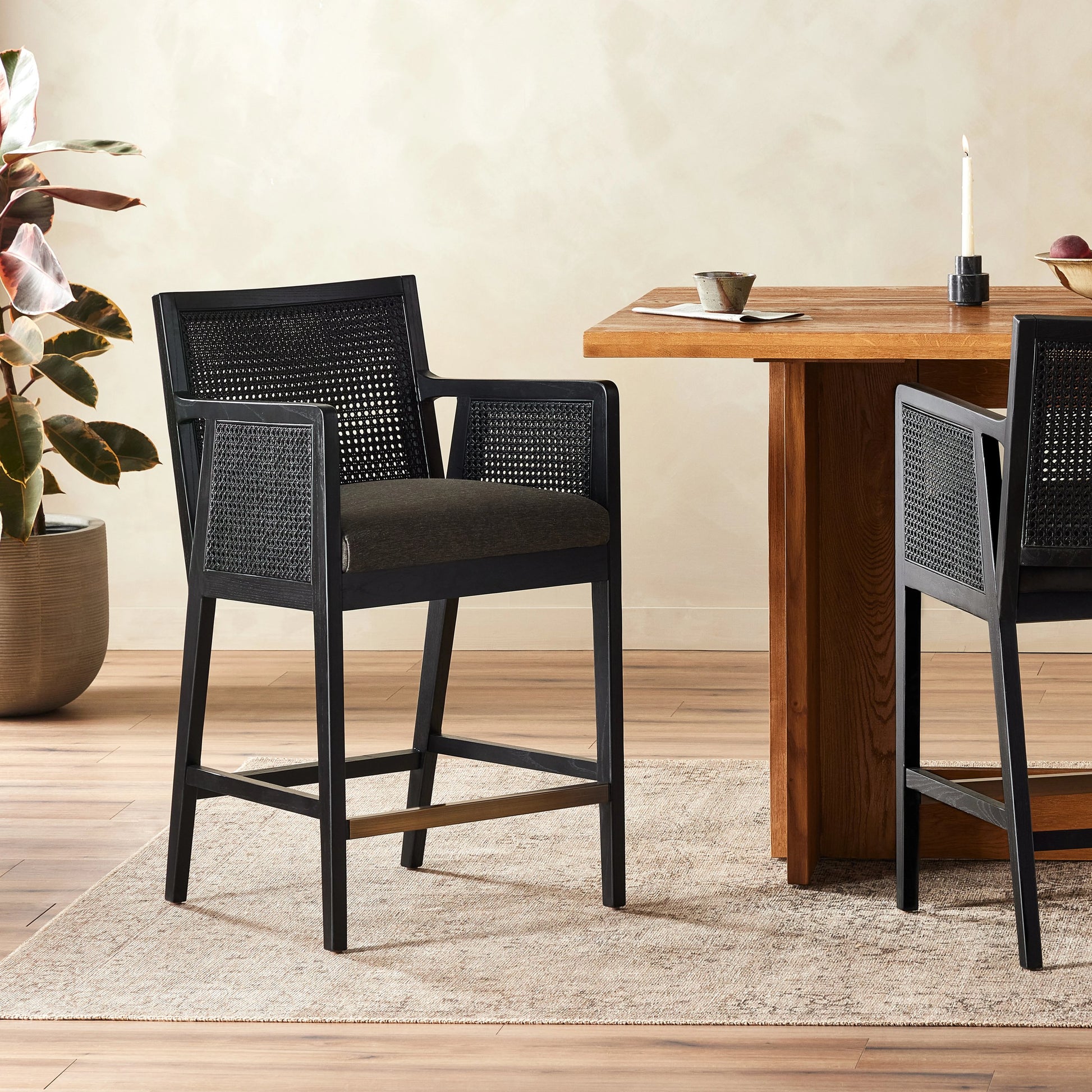 Antonia Cane Counter Stool by Four Hands. Made from unique in a modern style.