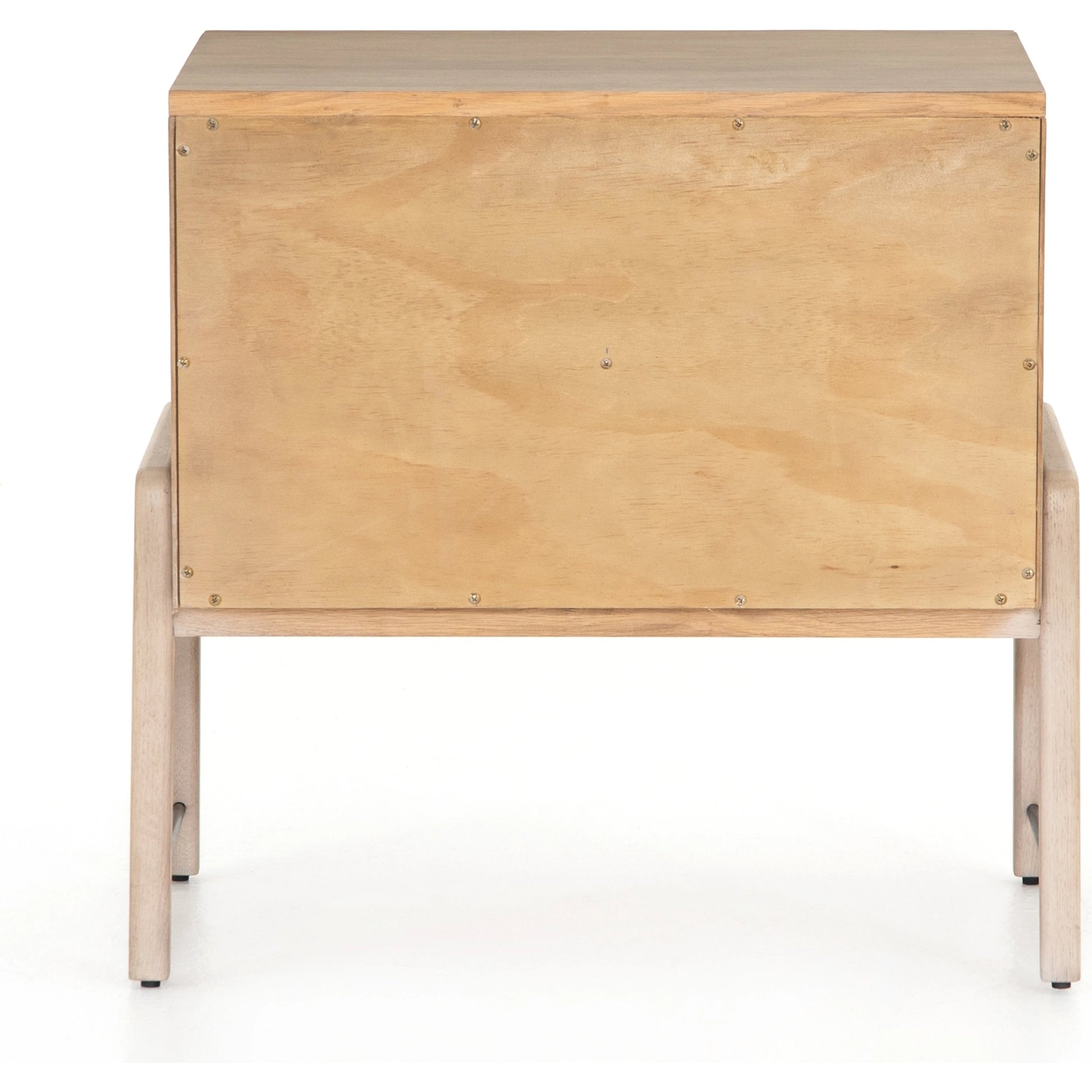 Rosedale Nightstand by Four Hands. Made from oak veneer, top grain leather in a modern style.