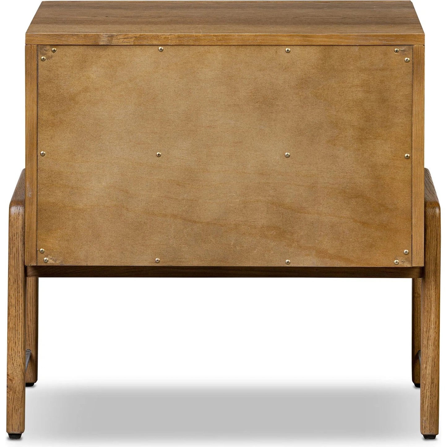 004 SI-2519286 | Additional Silo | Rosedale Nightstand by Four Hands in amber oak veneer, chaps ebony. Made from oak veneer, top grain leather in a unique style.