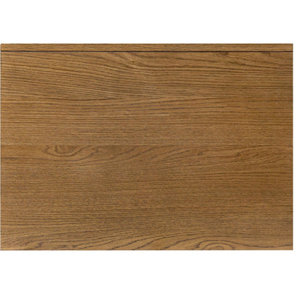 Rosedale Nightstand by Four Hands in amber oak veneer, chaps ebony. Made from oak veneer, top grain leather in a unique style.