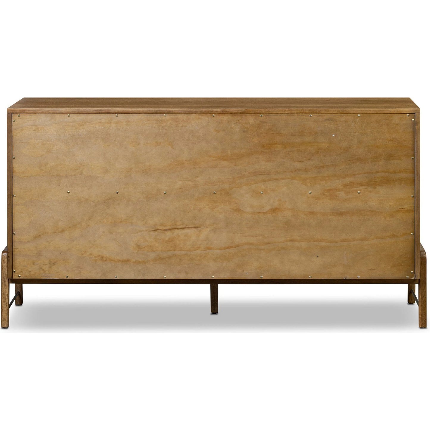 004 SI-2519283 | Additional Silo | Rosedale 6 Drawer Dresser by Four Hands in amber oak veneer, chaps ebony. Made from oak veneer, top grain leather in a unique style.
