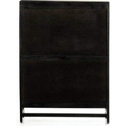 Caprice Bar Cabinet by Four Hands in natural mango, natural cane. Made from solid mango, cane in a coastal style.