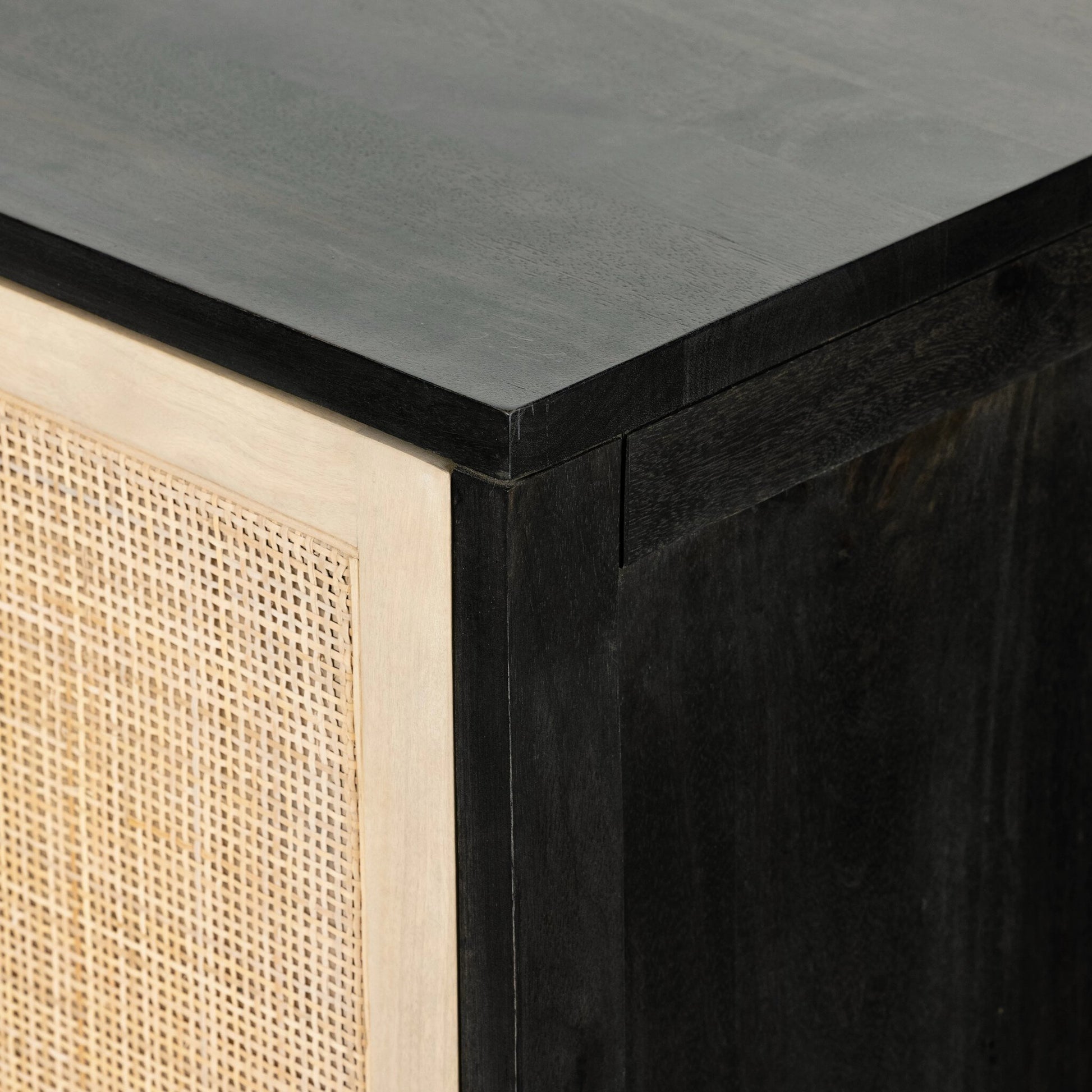 Caprice Bar Cabinet by Four Hands in natural mango, natural cane. Made from solid mango, cane in a coastal style.
