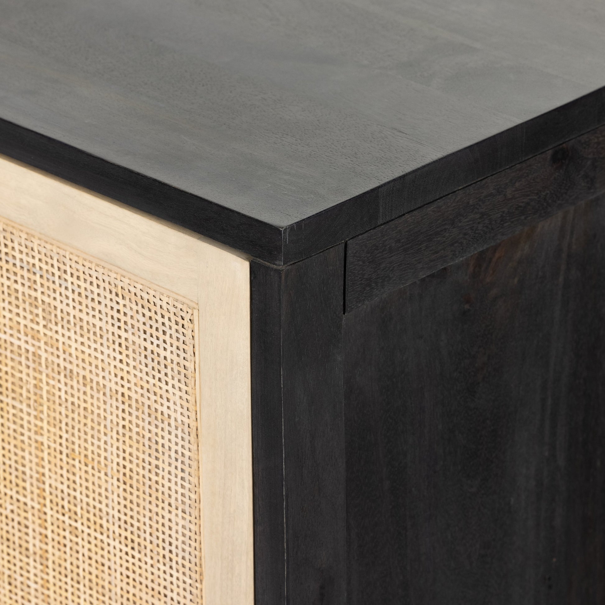 Caprice Bar Cabinet by Four Hands in natural mango, natural cane. Made from solid mango, cane in a coastal style.