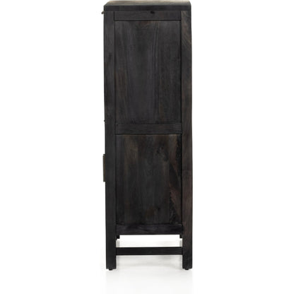 Caprice Bar Cabinet by Four Hands in natural mango, natural cane. Made from solid mango, cane in a coastal style.