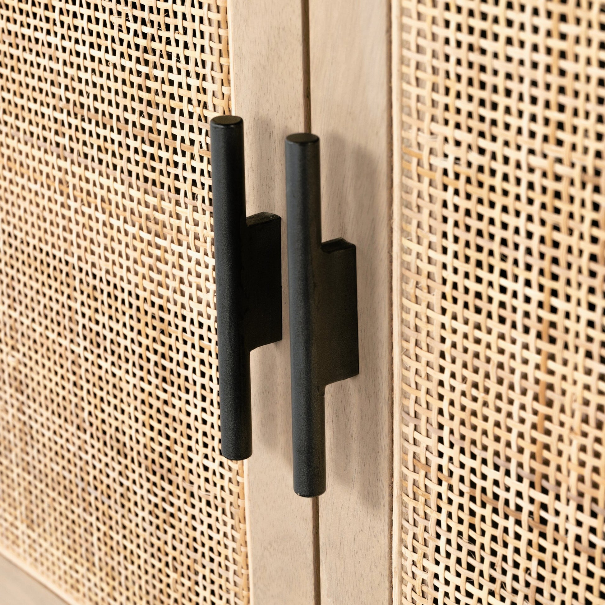 Caprice Bar Cabinet by Four Hands in natural mango, natural cane. Made from solid mango, cane in a coastal style.