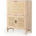 Caprice Bar Cabinet by Four Hands. Made from solid mango, cane in a coastal style.