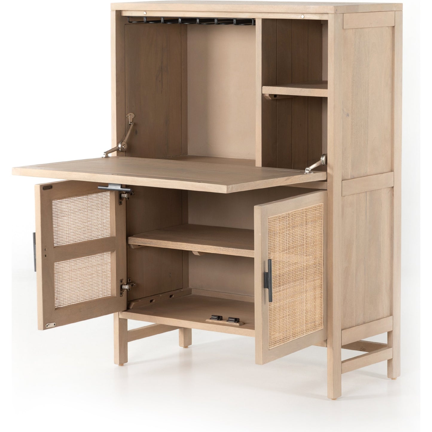 006 SI-1714673 | Additional Silo | Caprice Bar Cabinet by Four Hands in natural mango, natural cane. Made from solid mango, cane in a coastal style.