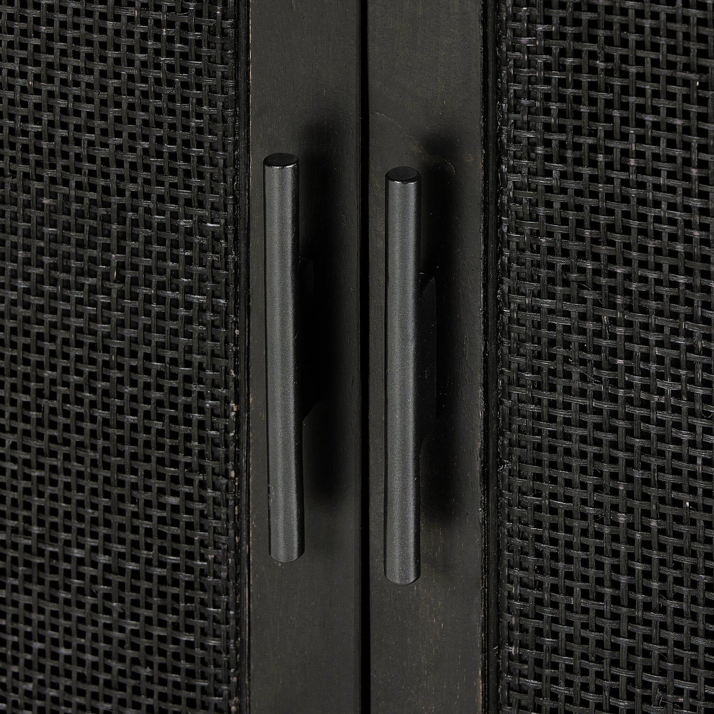 018 SI-2158090 | Closeup | Caprice Bar Cabinet by Four Hands. Made from solid mango, cane in a coastal style.