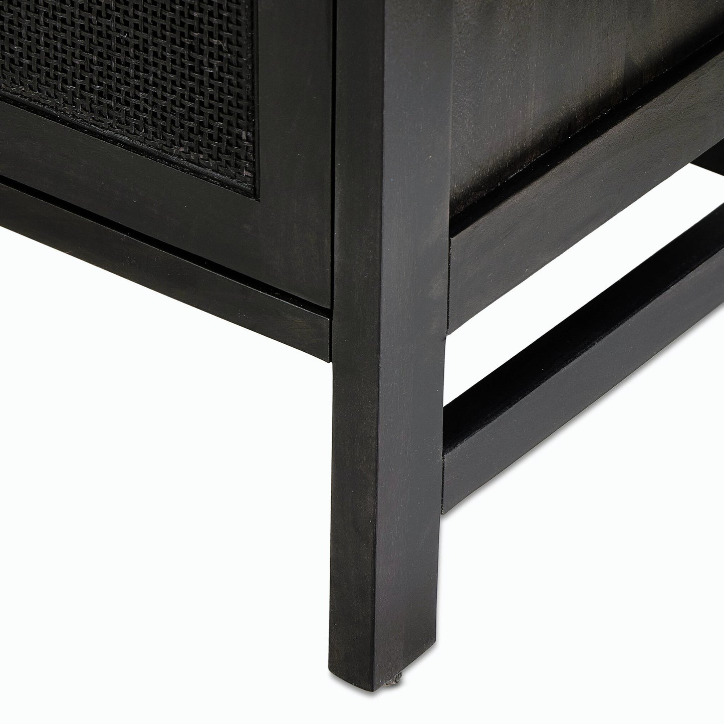 020 SI-2158090 | Closeup | Caprice Bar Cabinet by Four Hands. Made from solid mango, cane in a coastal style.