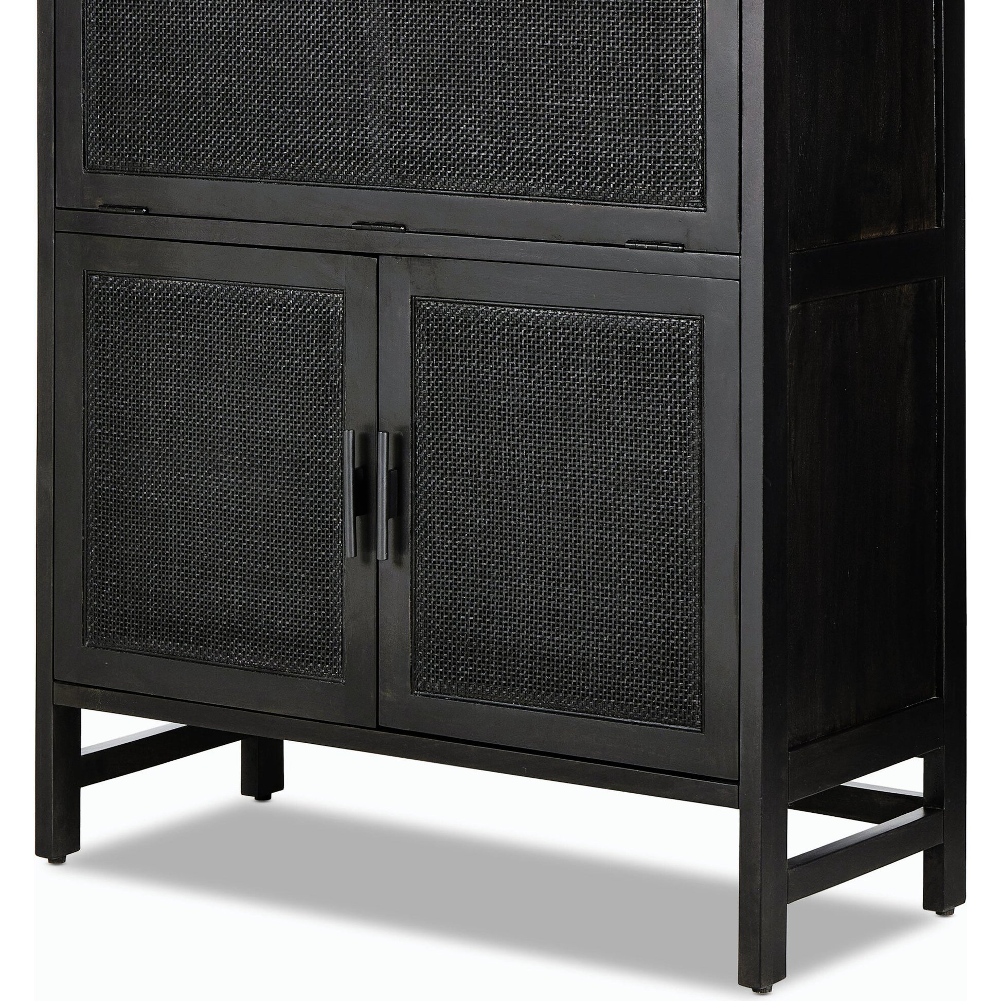 Caprice Bar Cabinet by Four Hands in natural mango, natural cane. Made from solid mango, cane in a coastal style.