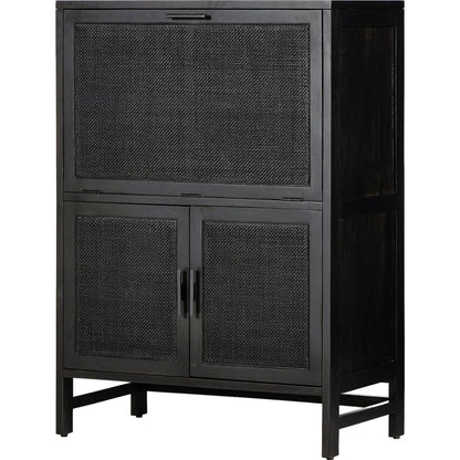 Caprice Bar Cabinet by Four Hands in natural mango, natural cane. Made from solid mango, cane in a coastal style.
