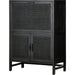 Caprice Bar Cabinet by Four Hands. Made from solid mango, cane in a coastal style.