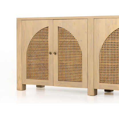 Tilda Sideboard by Four Hands. Made from solid mango, cane in a transitional style.