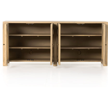 Tilda Sideboard by Four Hands. Made from solid mango, cane in a transitional style.