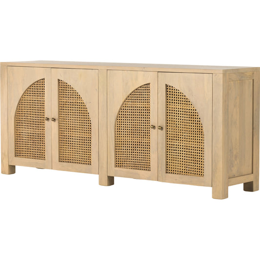 Tilda Sideboard by Four Hands. Made from solid mango, cane in a transitional style.