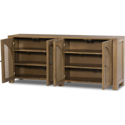 Tilda Sideboard by Four Hands. Made from solid mango, cane in a transitional style.