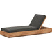 Kinta Outdoor Chaise by Four Hands in natural teak-fsc. Made from 100% olefin, solid fsc®-certified teak, 91% polyurethane foam pad, 9% polyester fiber batting in a rustic style.