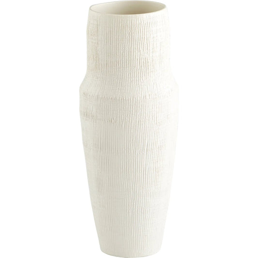 Leela Vase by Cyan Design in white. Made from ceramic in a modern style.