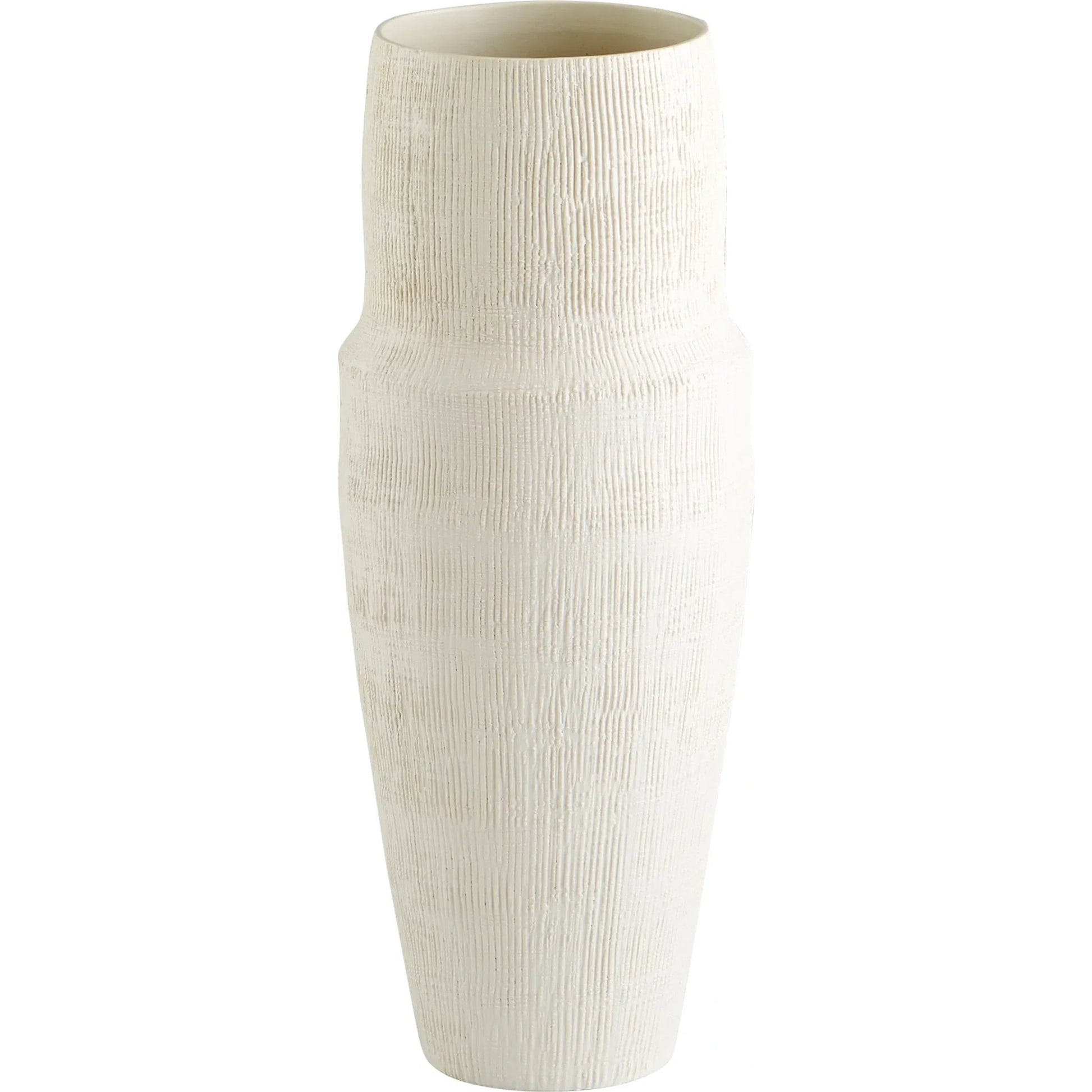 Leela Vase by Cyan Design in white. Made from ceramic in a modern style.