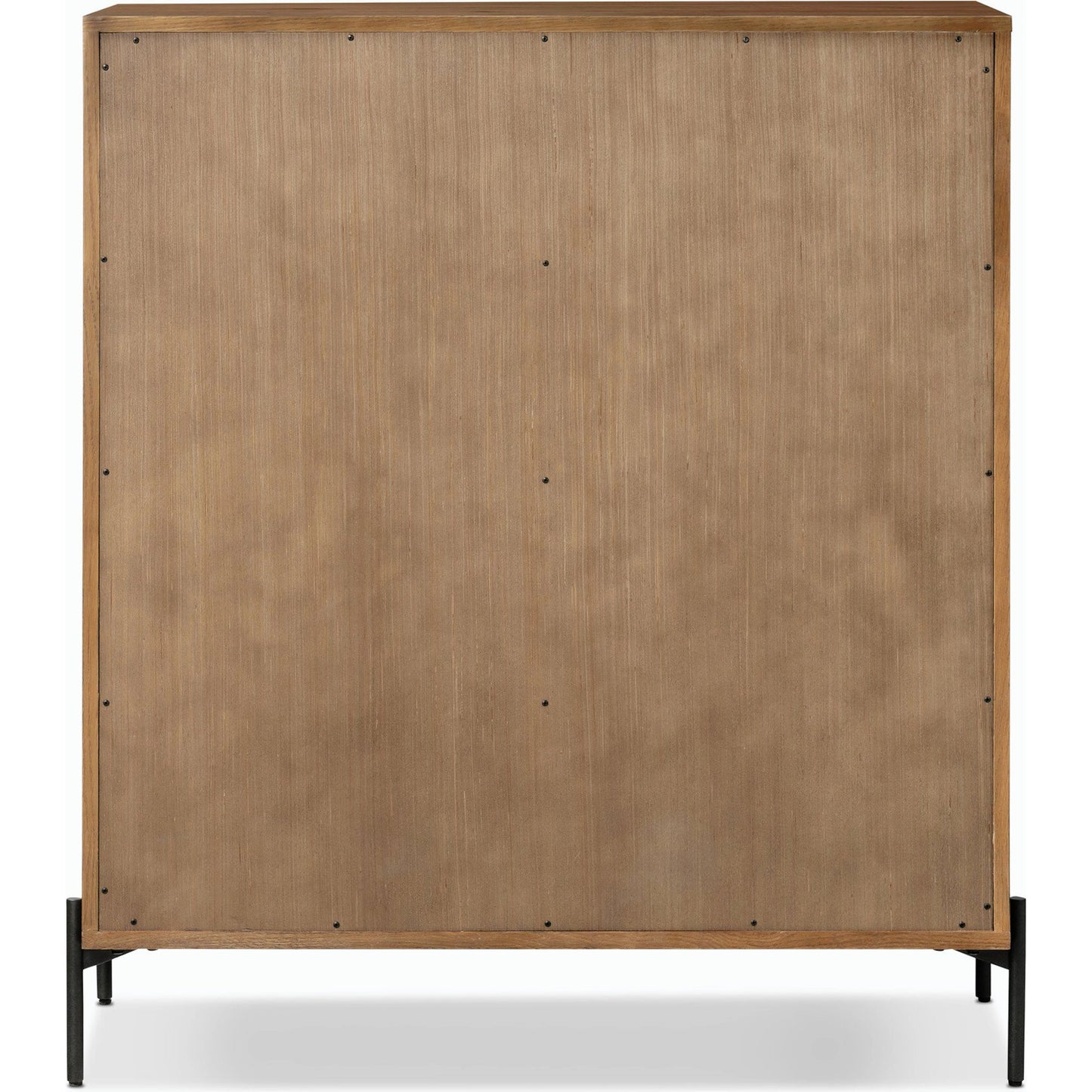 016 SI-1977260 | Additional Silo | Eaton 5 Drawer Dresser by Four Hands in dark gunmetal, amber oak resin. Made from thick oak veneer, iron in a rustic style.