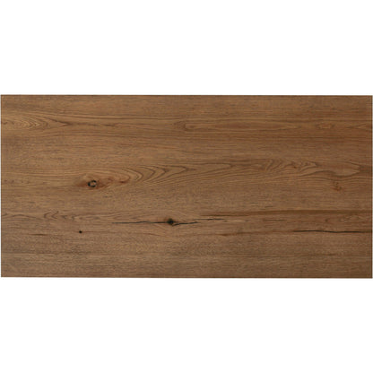 Eaton 5 Drawer Dresser by Four Hands in dark gunmetal, amber oak resin. Made from thick oak veneer, iron in a rustic style.