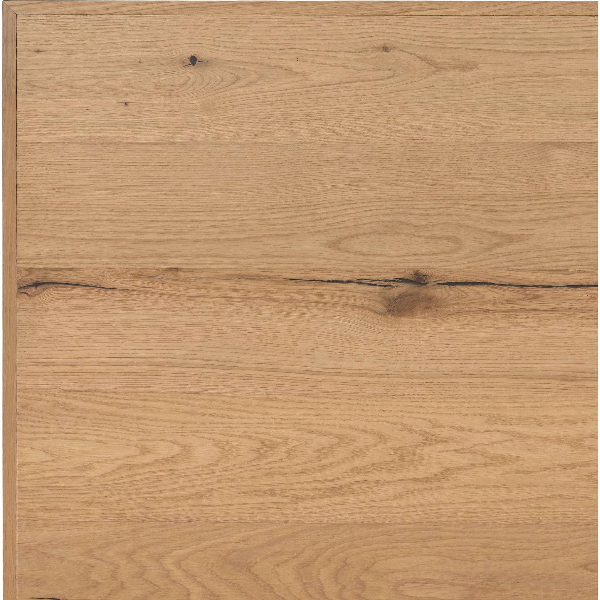 Eaton Bed by Four Hands in amber oak resin. Made from thick oak veneer, iron in a rustic style.