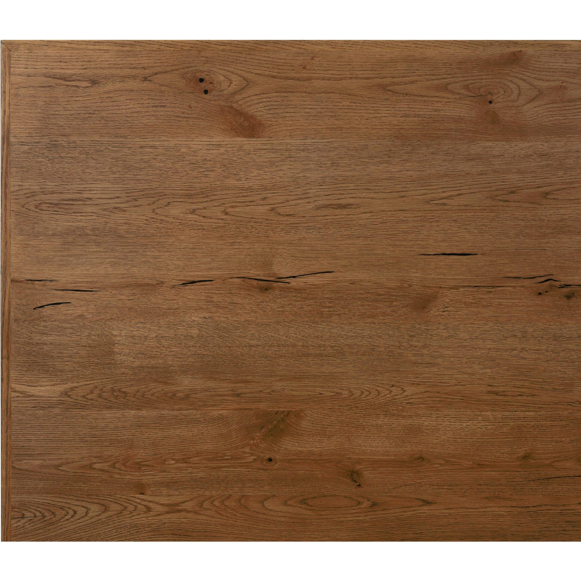 Eaton Bed by Four Hands in amber oak resin. Made from thick oak veneer, iron in a rustic style.