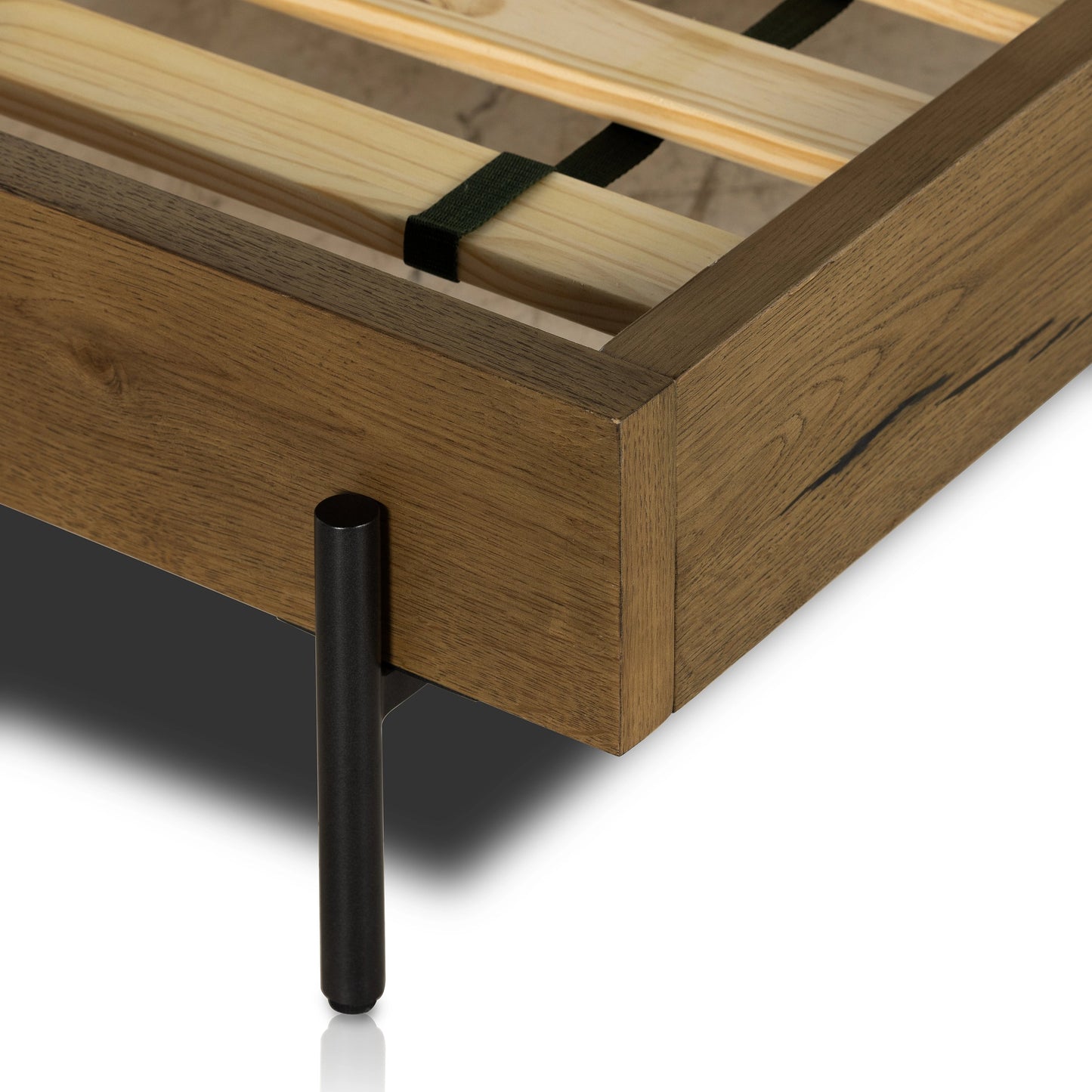 028 SI-1980352 | Additional Silo | Eaton Bed by Four Hands in amber oak resin. Made from thick oak veneer, iron in a rustic style.