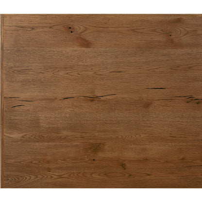 Eaton Bed by Four Hands in amber oak resin. Made from thick oak veneer, iron in a rustic style.